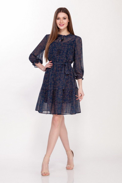 Платье Элль-стиль А-498-3 синий - фото 1