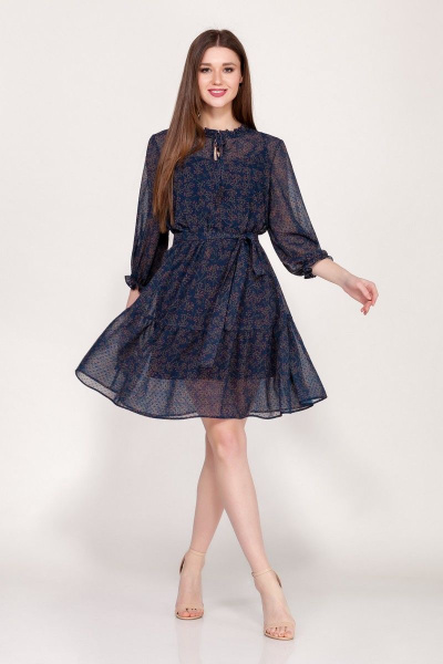 Платье Элль-стиль А-498-3 синий - фото 2