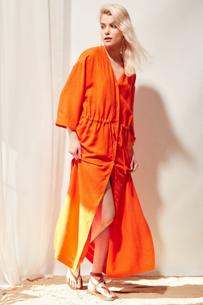 Платье PINA 50405 оранжевый - фото 4