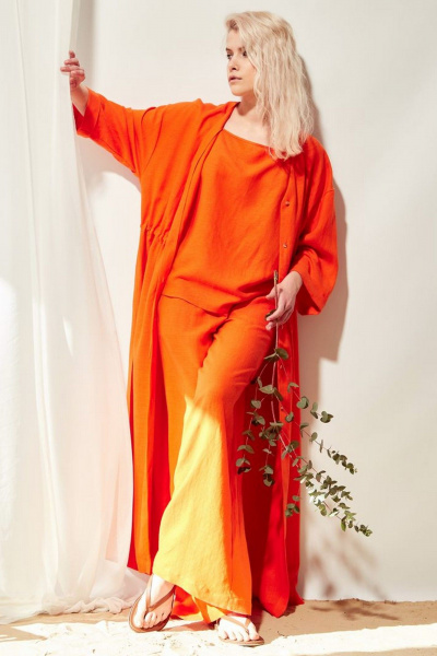 Платье PINA 50405 оранжевый - фото 1