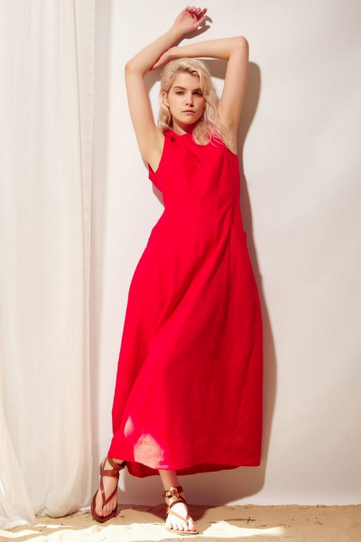 Платье PINA 50391 красный - фото 2