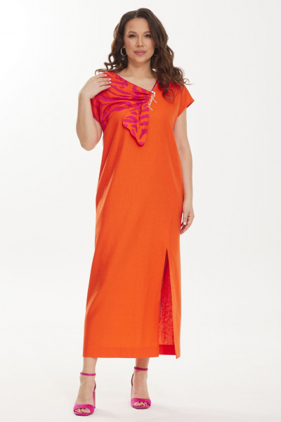 Платье Магия моды 2443 оранжевый - фото 3