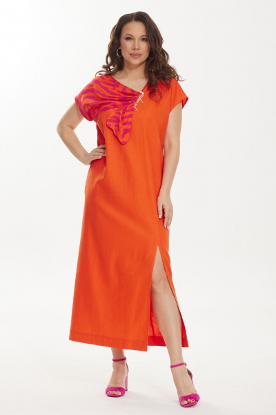 Платье Магия моды 2443 оранжевый - фото 1