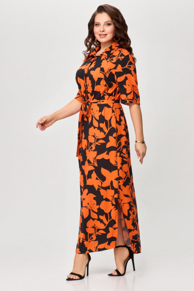 Платье Svetlana-Style 1930 черный+оранжевый_листик - фото 3