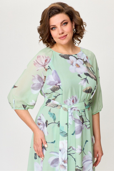 Платье Pocherk 1-031 мятная_орхидея - фото 4