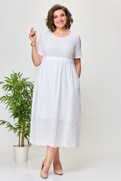 Платье Pocherk 1-045 белый - фото 1
