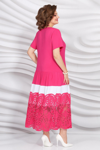 Брошь, платье Mira Fashion 5400-2 розовый - фото 2