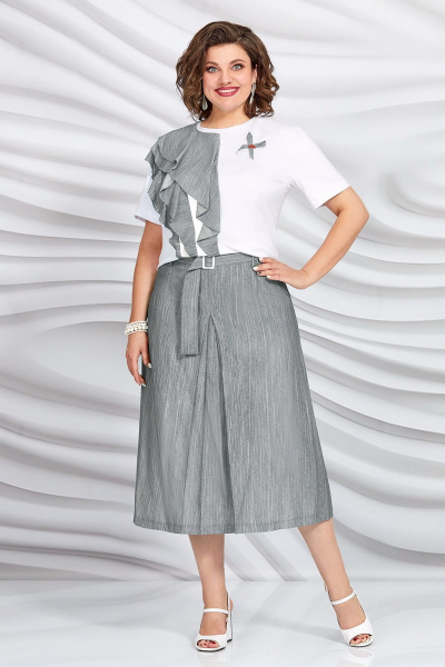 Майка, пояс, юбка Mira Fashion 5423-3 серый - фото 1