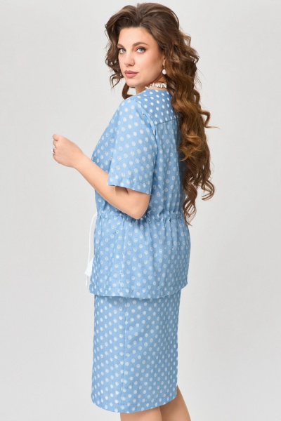 Блуза, юбка Fita 1671 бело-голубой - фото 5