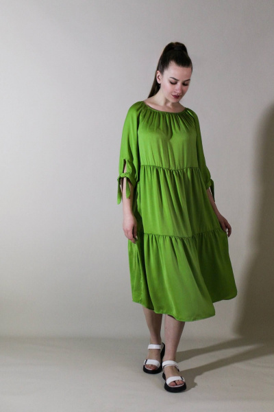 Платье Arisha 1297 оливковый - фото 2