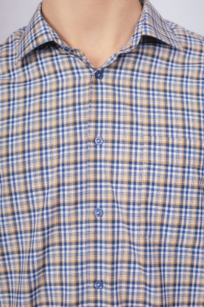 Рубашка Nadex 01-036522/404-24 сине-горчичный - фото 2