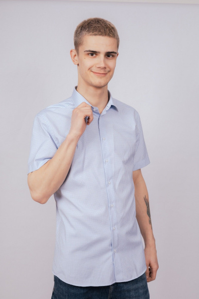 Рубашка Nadex 01-088721/404-24 голубо-белый - фото 8