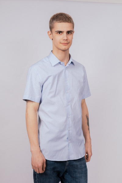 Рубашка Nadex 01-088721/404-24 голубо-белый - фото 7