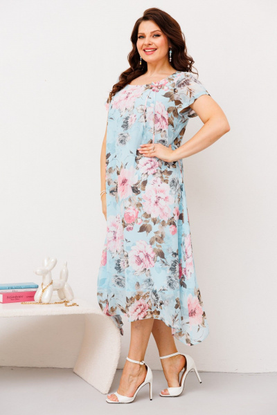 Платье Romanovich Style 1-1332 голубой_цветы - фото 8