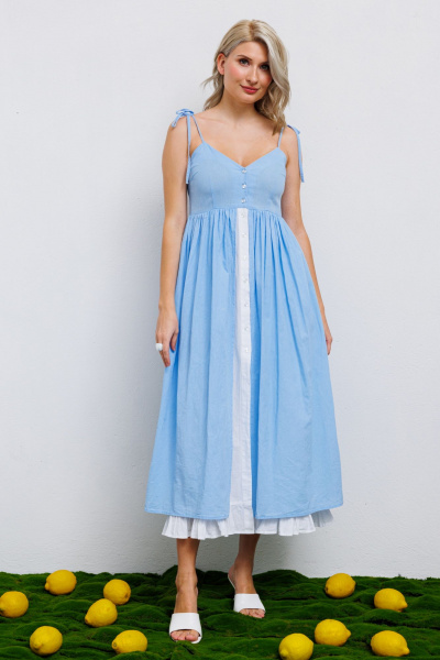 Платье KOKOdea 8.37 бело-голубой - фото 1