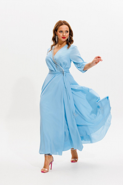 Платье Anastasia 1113 небесно-голубой - фото 1