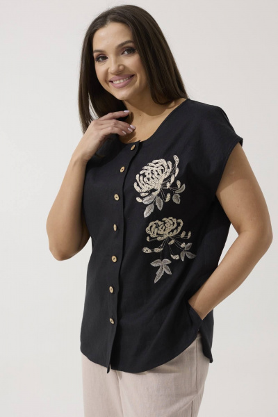 Блуза Ma Сherie 1087 черный - фото 6