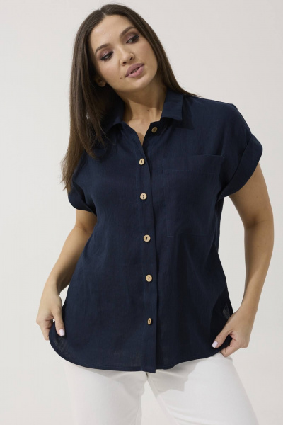 Блуза, брюки Ma Сherie 3067 темно-синий
+белый - фото 3