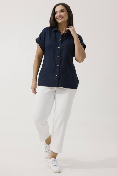 Блуза, брюки Ma Сherie 3067 темно-синий
+белый - фото 1