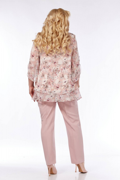 Блуза, брюки Элль-стиль 2213/1 пудра - фото 4
