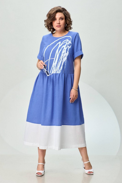 Платье INVITE 4071 голубой+белый - фото 5