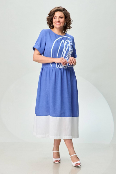 Платье INVITE 4071 голубой+белый - фото 3