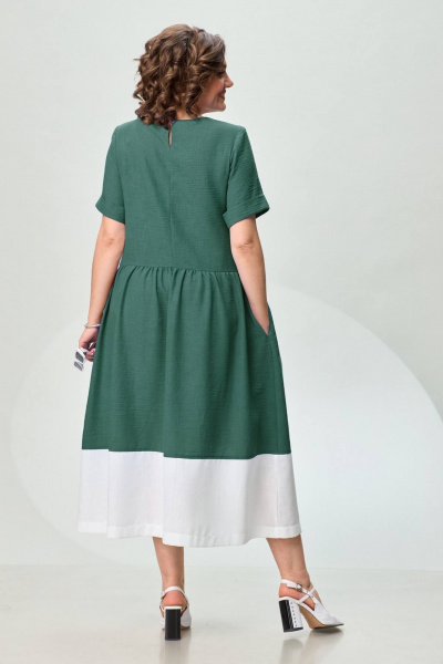 Платье INVITE 4071 зеленый+белый - фото 2
