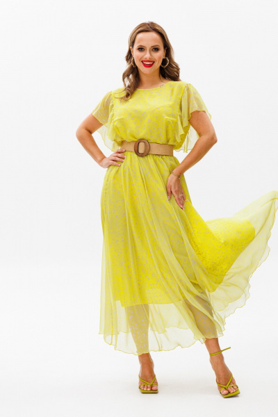 Платье Anastasia 1085 лимонный - фото 4