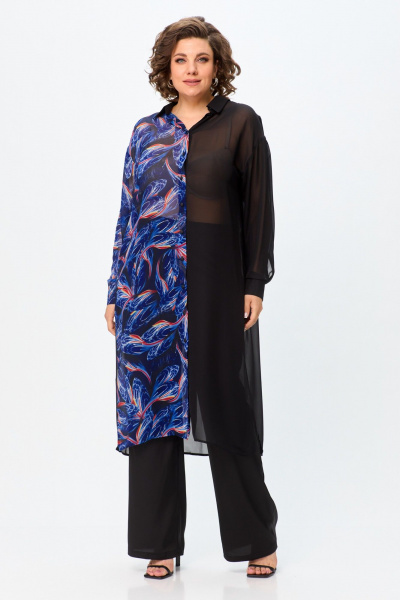 Рубашка Avenue Fashion 0315-2 черный+синий_дизайн - фото 7