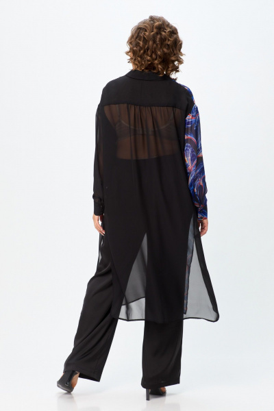 Рубашка Avenue Fashion 0315-2 черный+синий_дизайн - фото 5