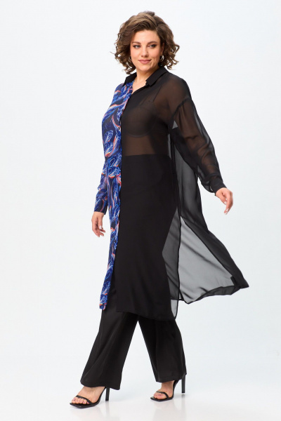 Рубашка Avenue Fashion 0315-2 черный+синий_дизайн - фото 3