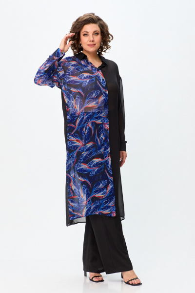 Рубашка Avenue Fashion 0315-2 черный+синий_дизайн - фото 1