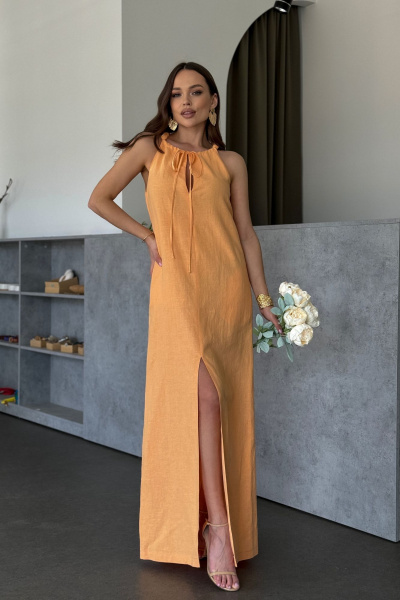 Платье Dilana VIP 2032 оранжевый - фото 12