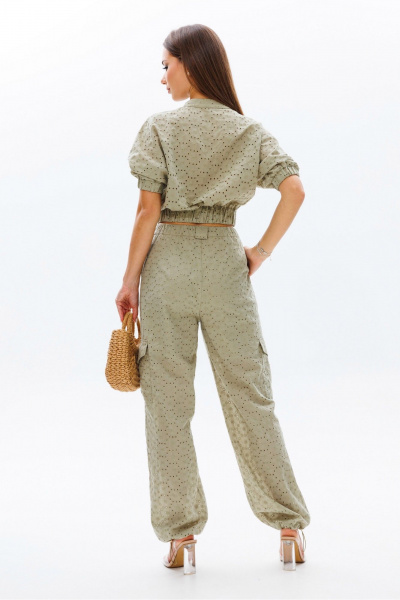 Блуза, брюки Mia-Moda 1572-2 оливковый - фото 3