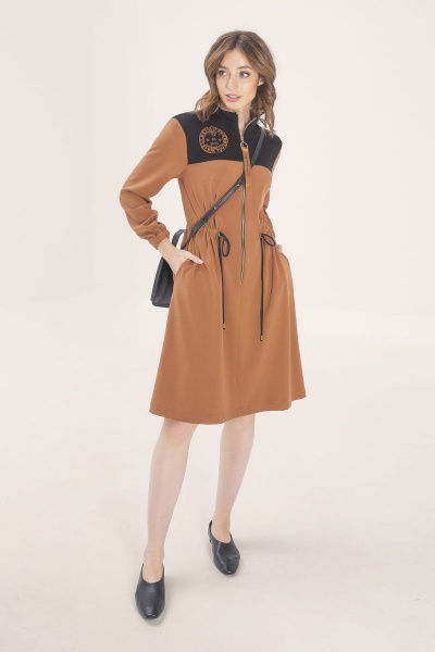 Платье ELLETTO LIFE 1788 коричневый - фото 1