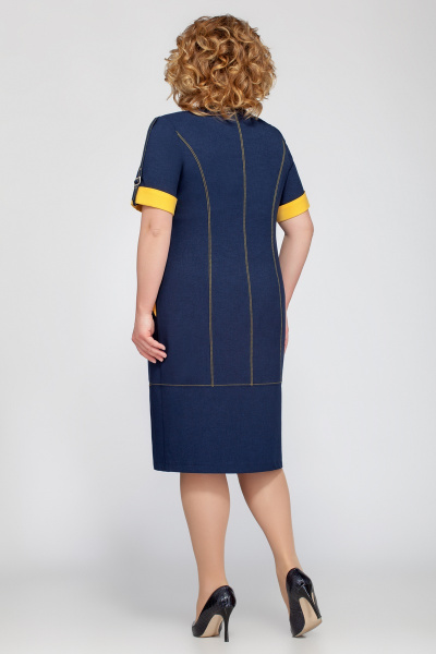 Платье Tellura-L 1201.1 лето_синий+желтый - фото 2