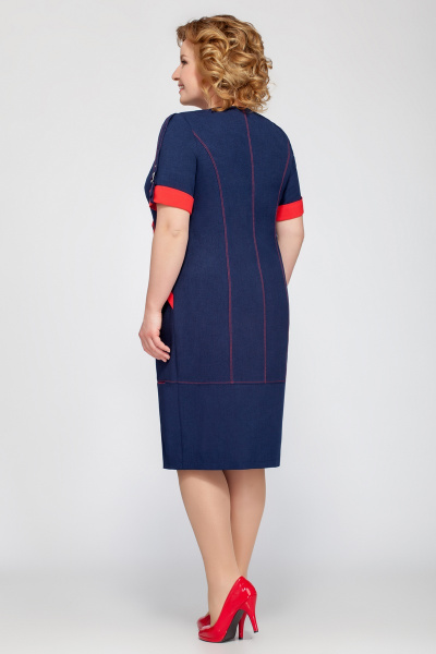 Платье Tellura-L 1201.1 лето_синий+красный - фото 2