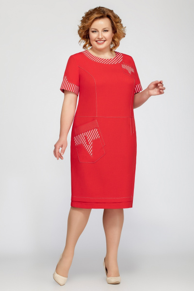 Платье Tellura-L 1392 красный - фото 1