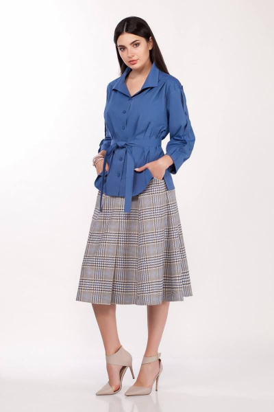 Блуза, пояс, юбка LaKona 1322 песочно-голубой - фото 3