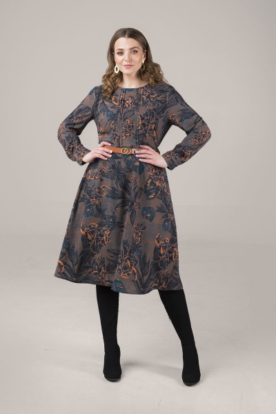 Платье ELLETTO 1734 коричневый - фото 1