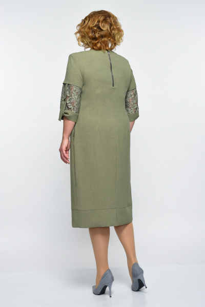 Платье ELGA 01-545 оливковый - фото 2