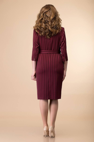 Платье Romanovich Style 1-2013 бордовый/полоска - фото 2