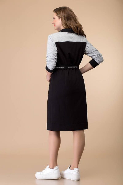 Платье Romanovich Style 1-2036 черный/серый - фото 3