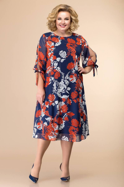 Платье Romanovich Style 1-2043 красный/синий - фото 1