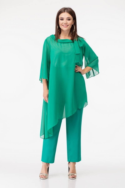 Блуза, брюки ANASTASIA MAK 660 изумрудно-зеленый - фото 1