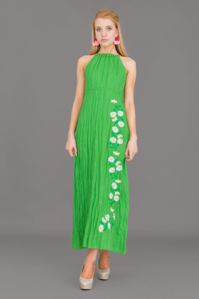 Платье Ружана 145-4 зеленый - фото 1