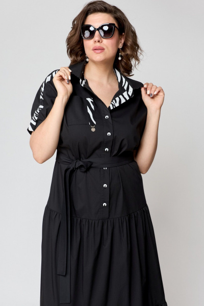 Платье EVA GRANT 7200 черный+зебра - фото 15
