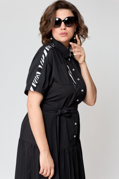 Платье EVA GRANT 7200 черный+зебра - фото 14