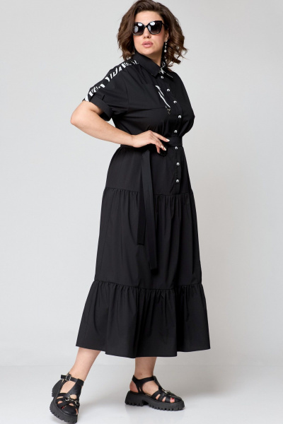 Платье EVA GRANT 7200 черный+зебра - фото 5