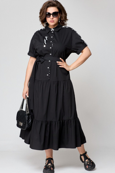 Платье EVA GRANT 7200 черный+зебра - фото 4